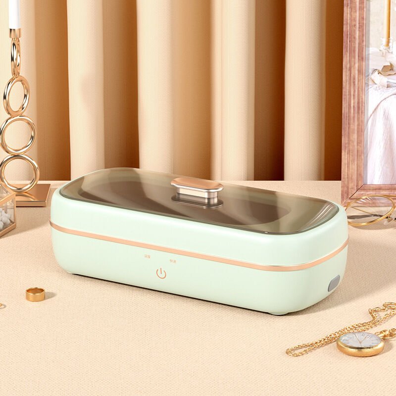 Ultraschallreiniger 48000 Hz, Ultraschall-Blaulicht-Sterilisationsgerät für Brillen, Uhren und Schmuck (350 ml) mit digi...