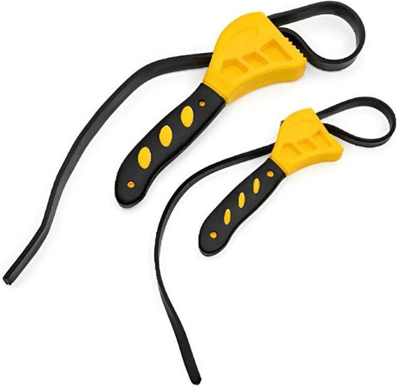 Bandschlüssel-Set, verstellbarer Gummibandschlüssel, 2 Stück 150 mm und 100 mm, verstärkter Gummigurt für Klempnerrohre,...