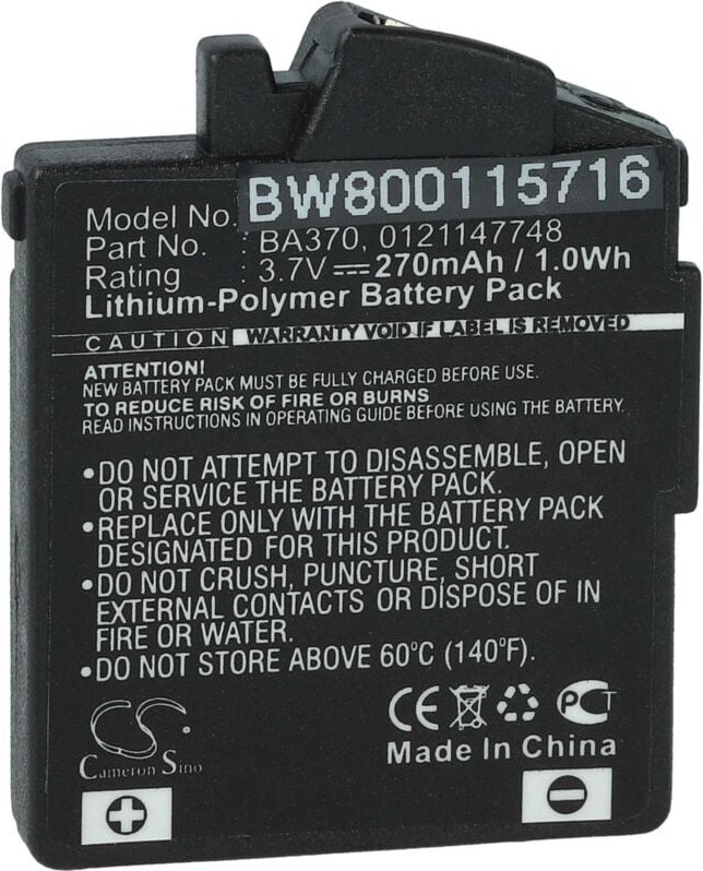 Vhbw - Akku Ersatz für Sennheiser 0121147748, BA-370PX, ba 370 px für Wireless Headset Kopfhörer (270 mAh, 3,7 v, Li-Pol...