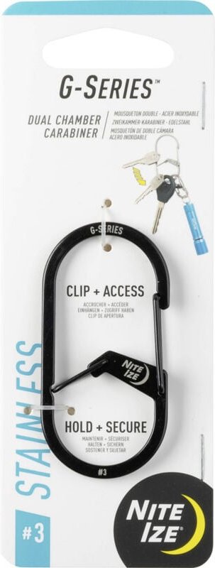 NITE Ize Schlüssel-Karabiner NI-GS3-01-R6 Schwarz 1 St.