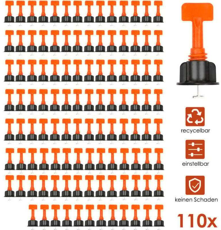 110-teiliges Fliesenverlegesystem-Set, wiederverwendbarer XU T-förmiger Fliesenverleger und 4-teiliger Schraubenschlüsse...