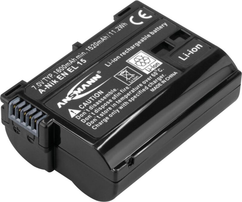 ANSMANN Akkupack A-Nik EN EL 15 Ersatz für Kamera Nikon D600, D800… 1400-0043