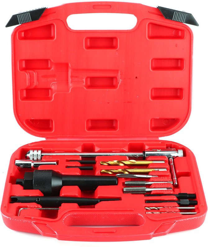 Glühkerzenreparatur-Werkzeug-Auszieher-Set Glühkerzen-Ausbauwerkzeug-Set 16-teiliges Set zum Ausbau beschädigter Glühker...