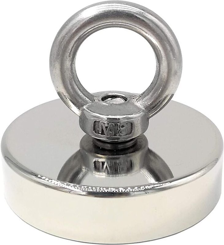 Neodym-Magnet mit 140 kg Zugkraft, 60 mm Durchmesser, Magnete mit leistungsstarken Hebeösen für Industrie und Wissenscha...