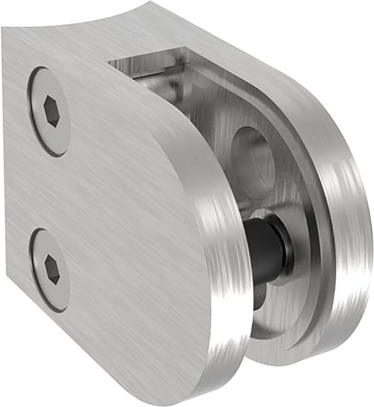ECONOMY Glasklemmbeschlag für Rundrohr 42,4mm, f. Glas o. Blech,Edelstahl V2A
