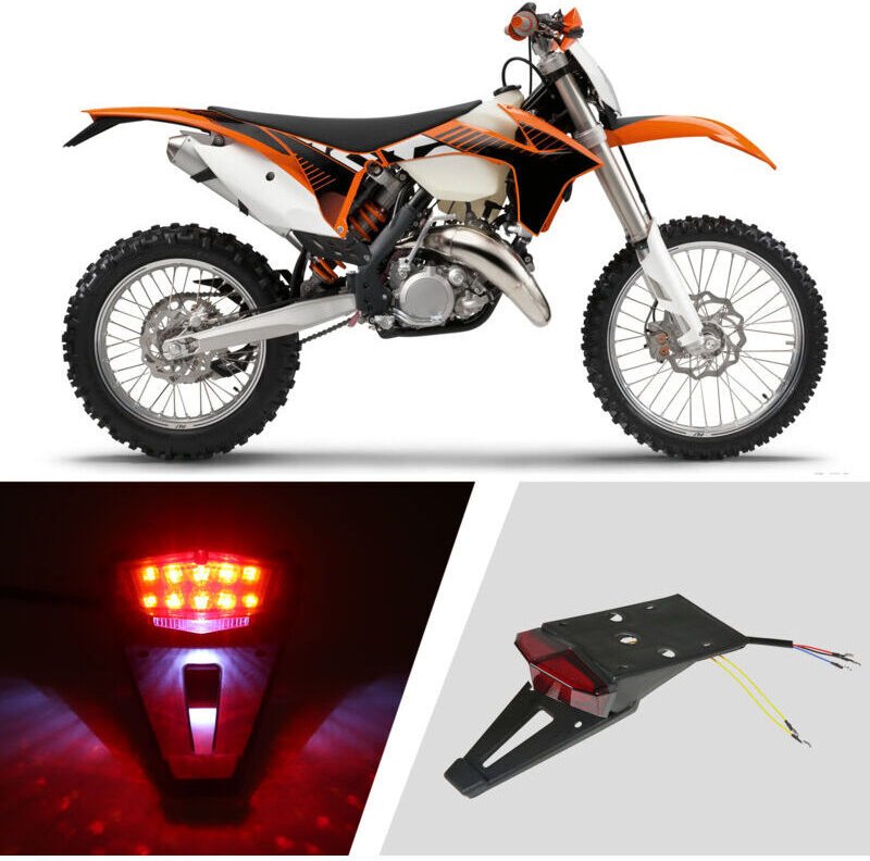 Hinterradkotflügelhalterung LED-Rücklicht Bremslicht Blinker Kennzeichenhalterung für Custom-Offroad-Motorräder 3-in-1 L...