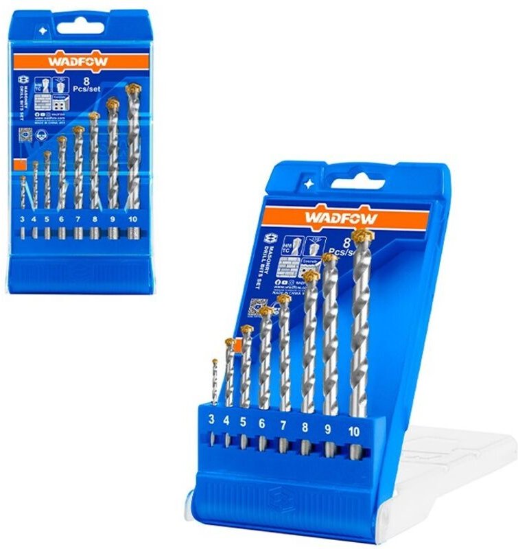WADFOW Steinbohrer-Set, 8-teiliges Stahlbohrer-Set, Größen 3–10 mm