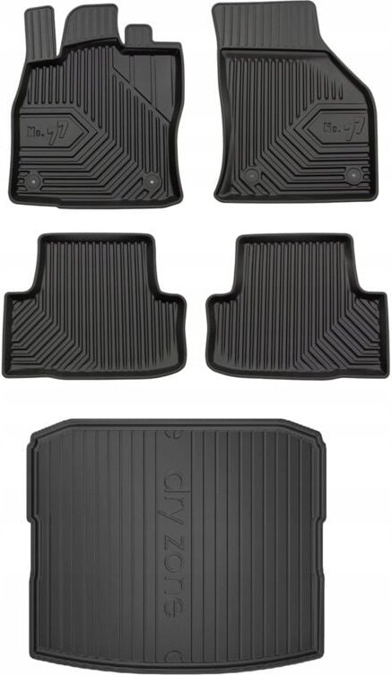 SET 77 Gummimatten und Fußmatten Skoda Karoq ab 2017-