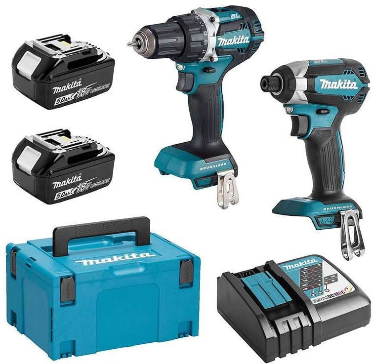 Makita - Kit DLX2189TJ (DDF484 + DTD153 + 2 x 5,0 Ah + DC18RC + makpac 3)
