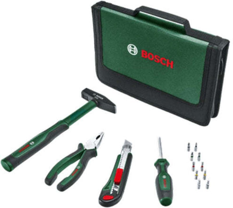 Easy Starter Handwerkzeug (Kombizange, Schraubendreher, Cuttermesser, Hammer, 10 Bits, 14-teilig, Set ) - Bosch