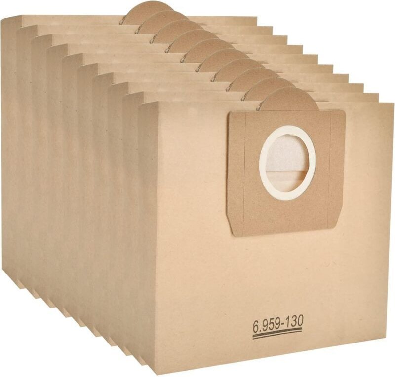 10 Staubsaugerbeutel für Kärcher 6.959-130.0 (WD 3, WD 3 P und WD 3 Premium) Papierfilterbeutel A 2201/2204/2504
