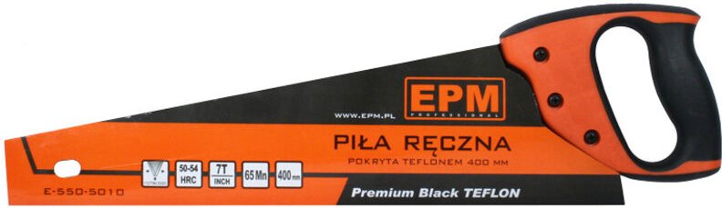 Teflon-Handsäge, 7 Zähne/Zoll, Premium, schwarz, Teflon, 400 mm – E-550-5010