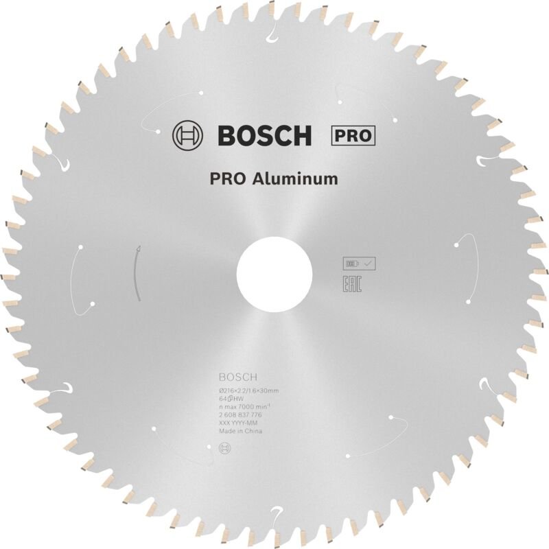 Pro Aluminium cordless Kreissägeblatt, 216 x 2,2 x 30 mm, T64 - Bosch
