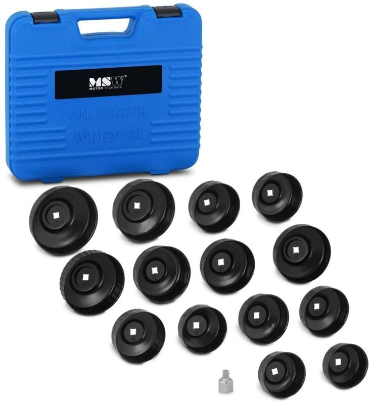 MSW - lfilterschlüssel Set Ölfilter Werkzeug Ölfilterkappen Ölwechsel 16-teilig