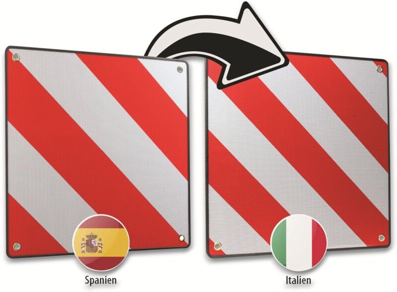 Calima - Warntafel 2 in 1 für Spanien und Italien Aluminium Pannenhilfe