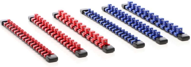 Xpotool - Steckschlüssel Organizer 6 Stk. Halterung aus abs für 86 Steckschlüssel 1/2', 1/4' und 3/8' Ratsche Clips Werk...