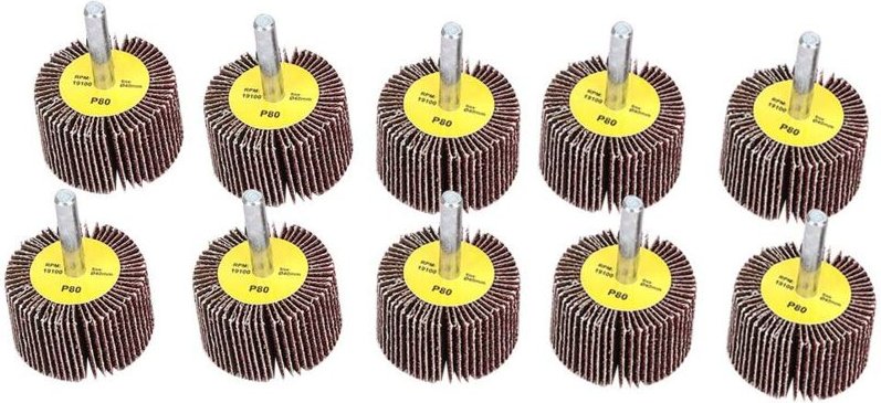 Memkey - 10 Stück Schleiflamellenräder, Polierscheibe, Schleifpapier, Lamellenscheibe mit 6 mm Schaft, 40 x 25 x 6 mm