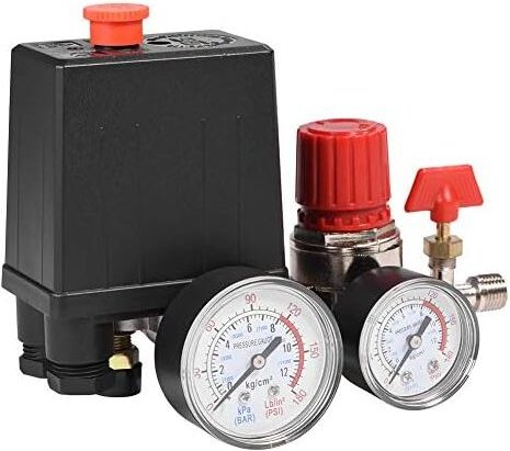 Crediri 3000 l/min, 0,05–1,2 MPa, kleiner Luftkompressor-Druckkontrollschalter mit Sicherheitsventil und Druckregler-Mes...