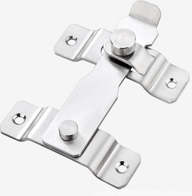 Verstärktes Schiebetürschloss, robustes Edelstahl-Kippriegel-Türschloss, Schloss für Tür oder Fenster (1 Stück)