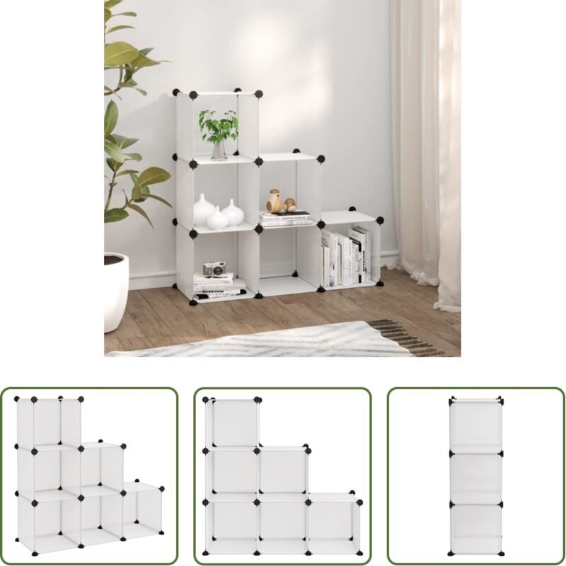 Würfelregal - Regalsystem mit 6 Würfeln Transparent PP