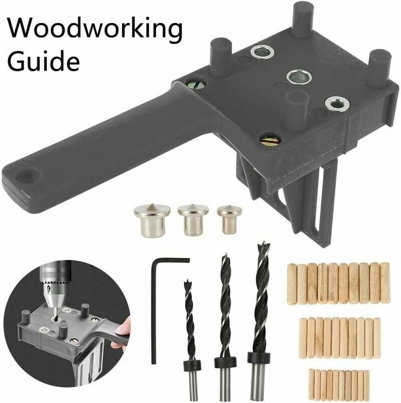 ZVD - 41 pcs Gabarits de Perçage Cheville Gabarit de Percage Tourillon Kit Gabarait de Goujon Menuiserie à Trou Droit av...