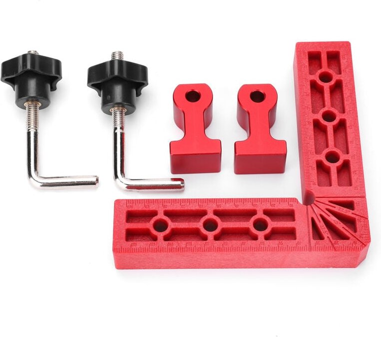 90°-Positionierwinkel, 140 x 140 mm rechtwinklige L-förmige Linealklemme mit Klemme für Holzbearbeitung und Heimdekorati...