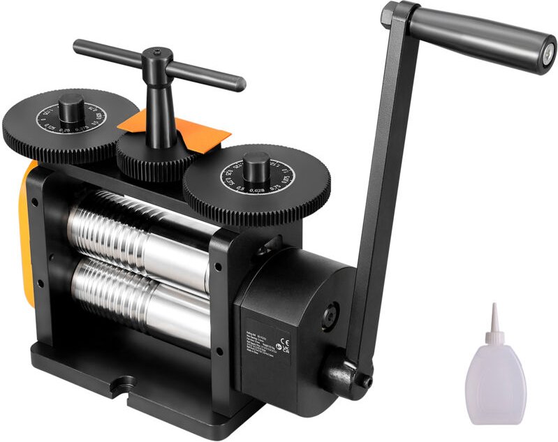 Walzwerk, 2,24'/57 mm Schmuckwalzmaschine, 1:2 Übersetzungsverhältnis, 3-in-1 Multifunktionswalzwerk, 0-5,5 mm Pressstär...