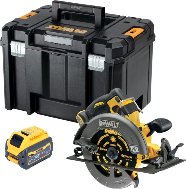 DeWALT DCS 578 NT Akku Kreissäge 54V XR FlexVolt 190 mm Brushless + 1x Akku 6,0 Ah + TSTAK - ohne Ladegerät