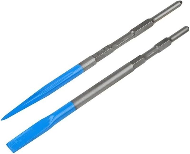 Meißel-Set, 2-teiliges Nutmeißel-Set, Federstahlspitze, Flachmeißel, elektrischer Pick, Schlitz, Schaufel, Spitzmeißel +...