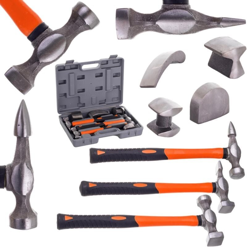 Blechhämmer und Ambosse zum Richten von Karosserieblechen, 7-teilig