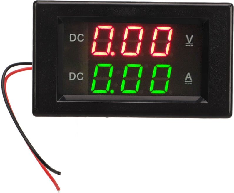 CFTGIW Spannungs- und Stromanzeige, Dual-LED-Voltmeter 0-300 V 50 A, wasserdichtes ABS-Amperemeter mit 1% Genauigkeit, k...