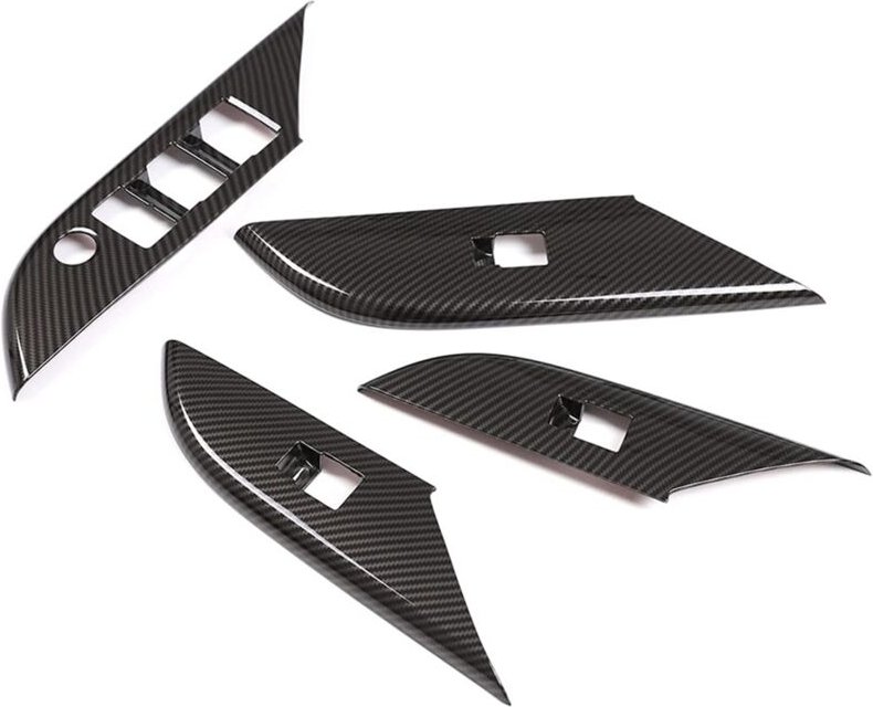 Tlily - Verkleidung für Autotür-Armlehne, Fensterschalter, für 2015, 2016, 2017, 2018, 2019, 2020, 2021 (ABS-Kohlefaser)