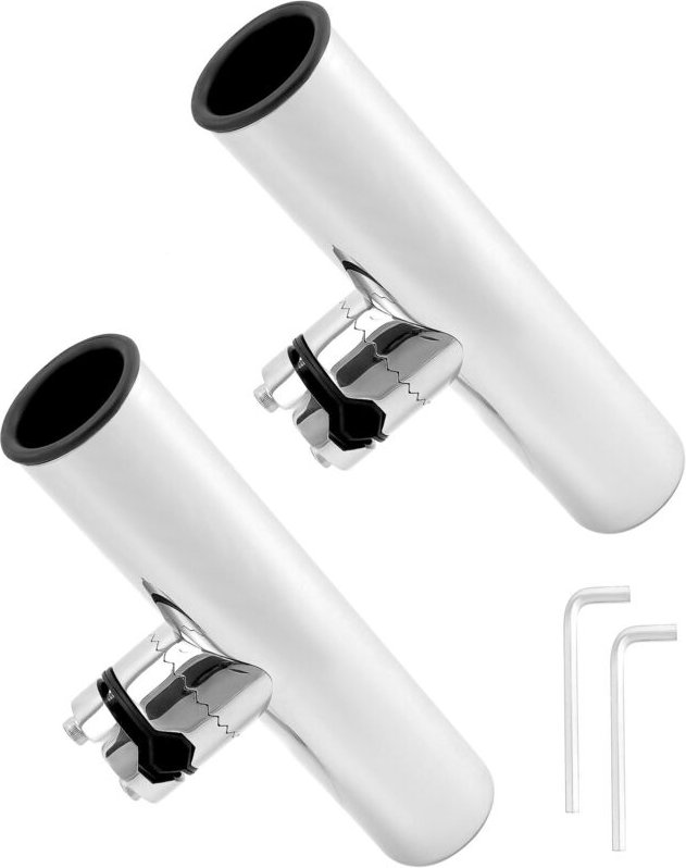 Set mit 2 verstellbaren Rutenhaltern – Edelstahl 304 – zur Befestigung an 19–25 mm Reling – zum Yachtangeln