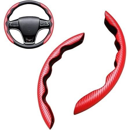 Lntyq - Universeller segmentierter Lenkradbezug aus Kohlefaserverfahren, Kohlefaser-Lenkradbezug für Autos und LKWs, Koh...