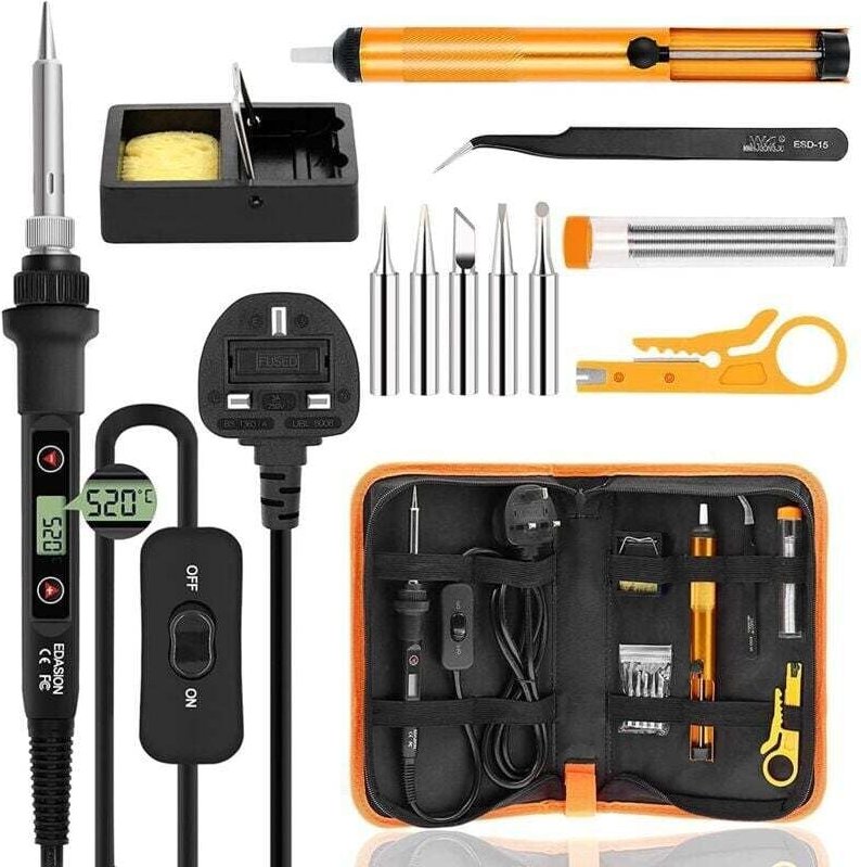 Lötkolben-Kit, 80-W-Lötkolben, elektronisches Präzisionslötset, digitaler Lötkolben, einstellbare Temperatur 180–520 °C,...