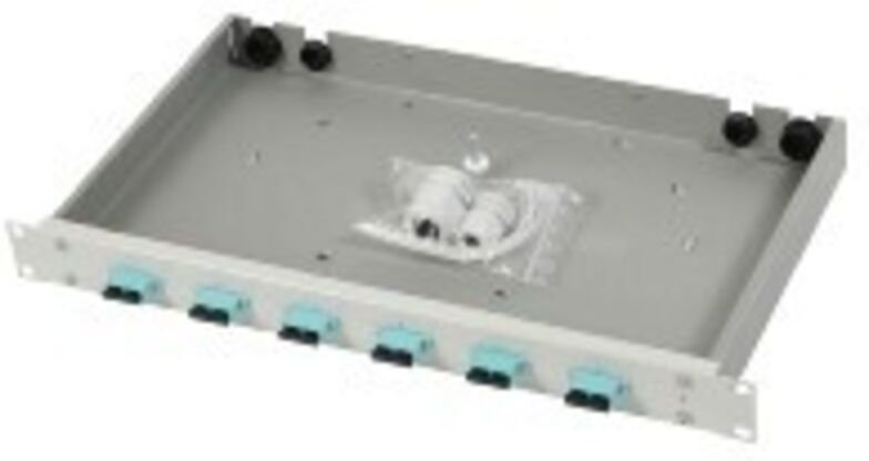 Telegärtner Spleißbox mit Kupplungen 12xLCD ZrO2 violett TNSB-Be-12LCD-OM4