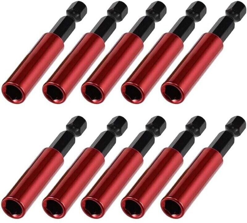 10 magnetische Bithalter, 60 mm lang, S2-Stahl-Schlagbithalter, Schraubendreherverlängerung mit 1/4-Zoll-Sechskantschaft...