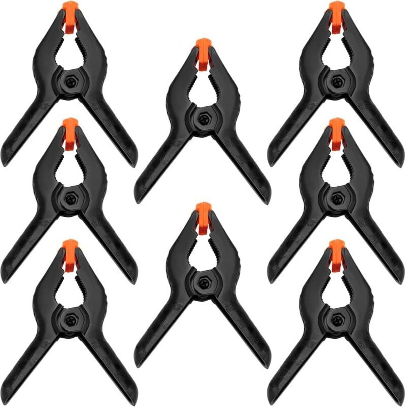 8 Stück 8 cm lange Federklemmen, schwarze Nylon-Kunststoff-Federklemmen, für DIY-Projekte und Fotostudios