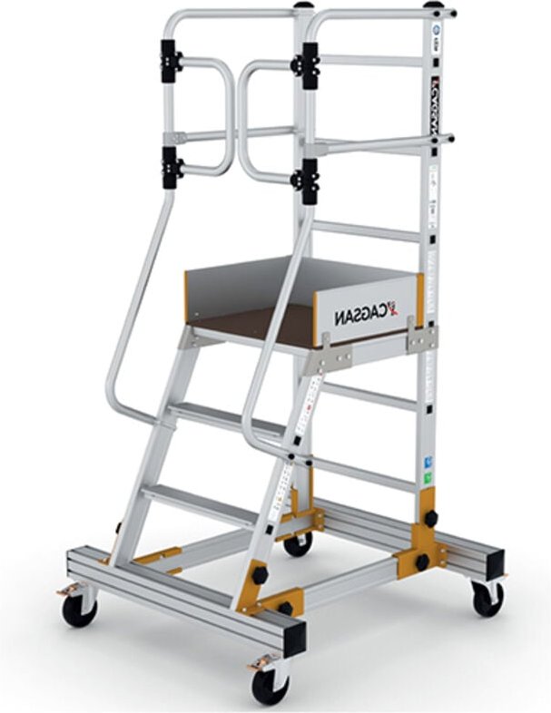 Matisère - Mobile Stehleiter 4 Stufen - Maximale Arbeitshöhe 3.00m - RD0012-1