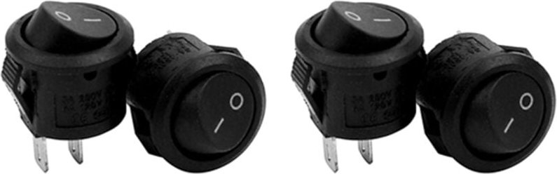 4X ein / Aus Selbstverriegelnde DruckknöPfe Wippschalter Toggle für Auto Auto Boot Schwarz