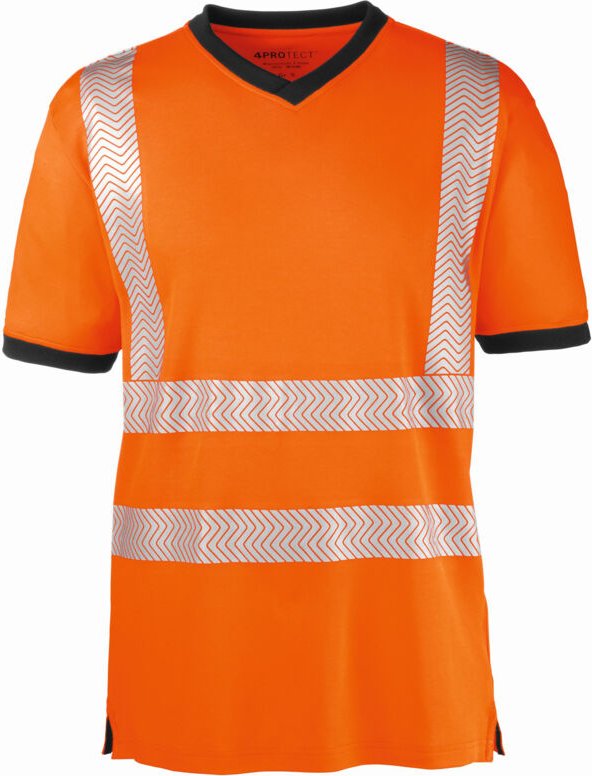 Warnschutz-T-Shirt Miami Größe 3XL leuchtorange/grau 4PROTECT