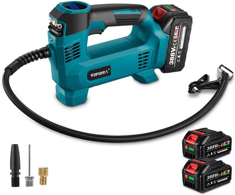 Onevan - 18V Akku-Inflator Akku-Kompressor tragbarer Kompressoren mit 2 batterie