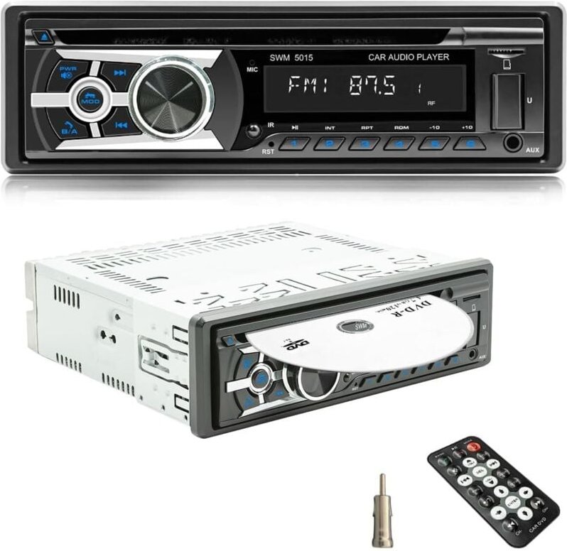 Autoradio mit CD-Player, Bluetooth-Freisprecheinrichtung, Bluetooth 1 DIN, USB/TF/MP3-Player/AUX-Eingang, FM/AM-Radio, R...