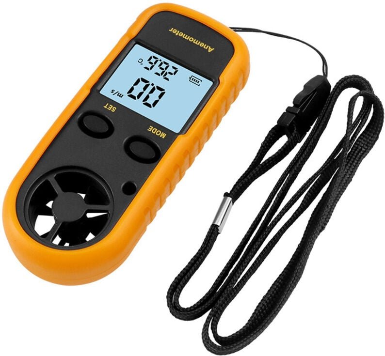 Digitales Anemometer LCD-Windgeschwindigkeitsmesser Luftstromgeschwindigkeitsmessung Thermometergerät zum Surfen/Kiten/F...
