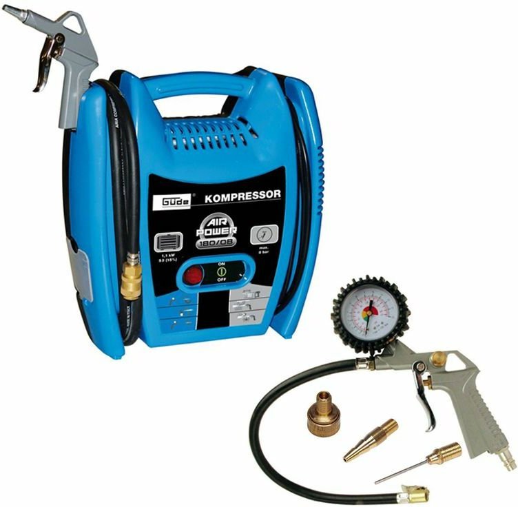 Kompressor Airpower 180/08 – 1,1 kW, 8 bar, ölfrei, inkl. Zubehör - Güde