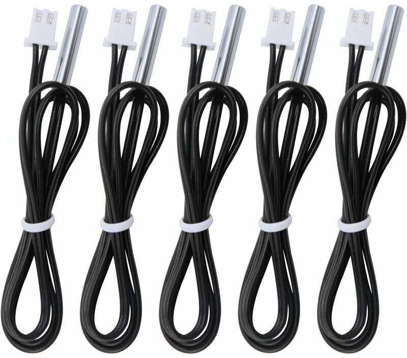 5-teiliges 10k B3950 Temperaturfühler-Set, Temperatursensor -25 bis 125 °C, 0,5 m (1,64 Fuß) empfindlicher NTC-Temperatu...