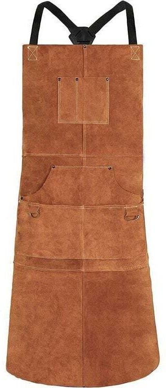 Schweißerschürze, Arbeitsschürze mit 6 Taschen, 61 x 91 cm große, multifunktionale Küchenschürze, verstellbare Träger vo...