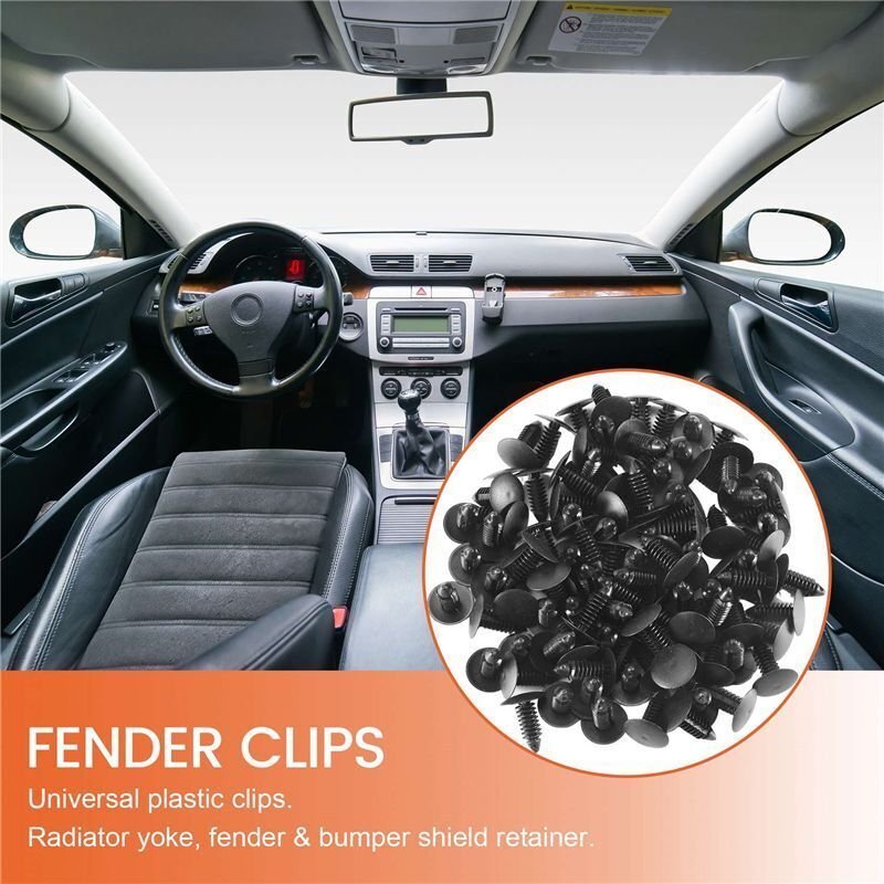 100X Kunststoff StoßFäNger Niet Clips Kfz-MöBel Montage Expansionsschrauben Kit Auto Body Clips Schwarz