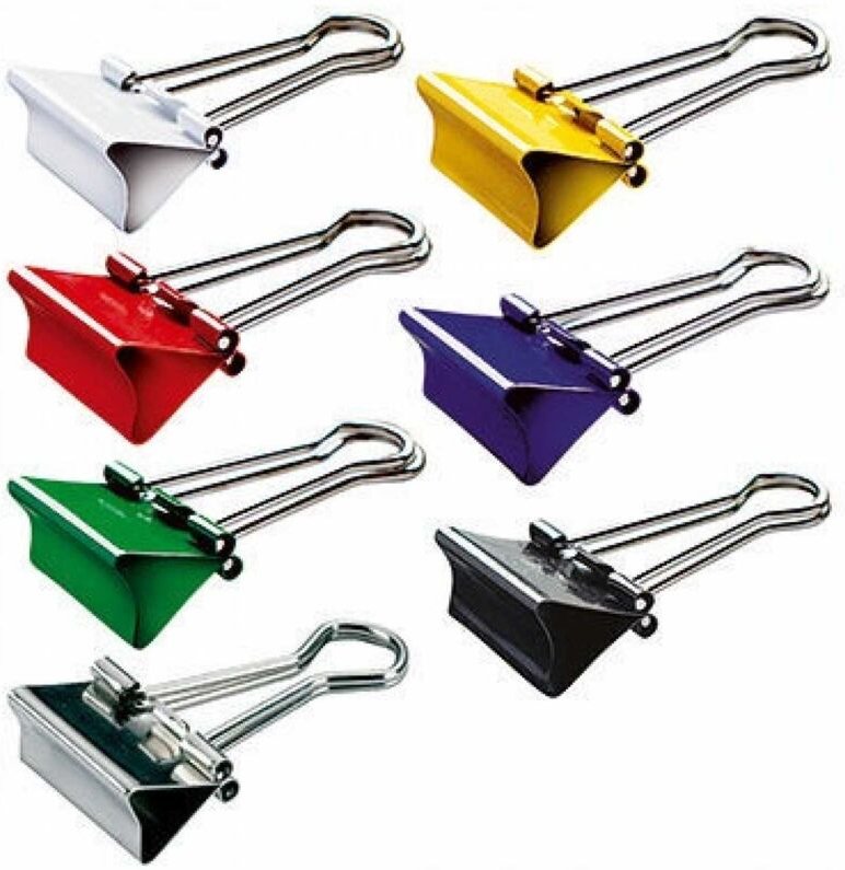 Maul - Foldbackklemmer y® 19mm 7mm Stahl farbig sortiert 12 St./Pack.