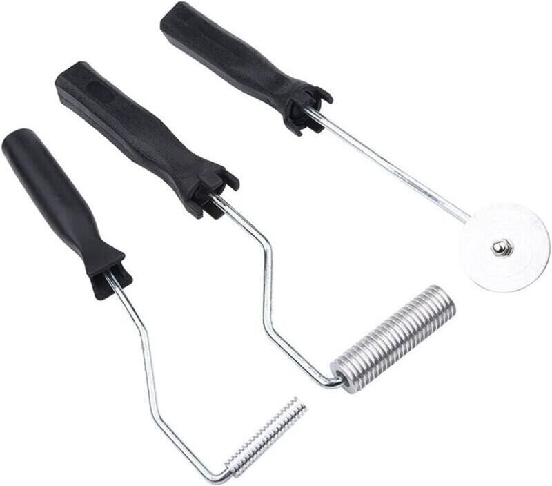 Vtizikl 3pcs Rouleau Débulleur, Bulle Paddle Outil, Fibre de Verre d’Alliage d’Aluminium, kit